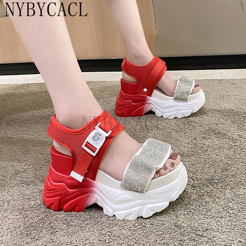 

2022 Sandals Ladies Shoes Summer Muffins shoe High Heels Increasing Height Clogs Wedge Suit Female Beige All-Match Espadrilles