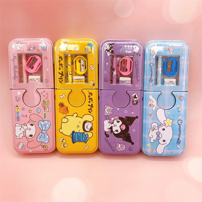 

Чехол для карандашей Sanrio Kuromi Kawaii My Melody Cinnamoroll, красота, фотоальбом для учащихся, набор для карандашей, резак, игрушка для девочек, подарки