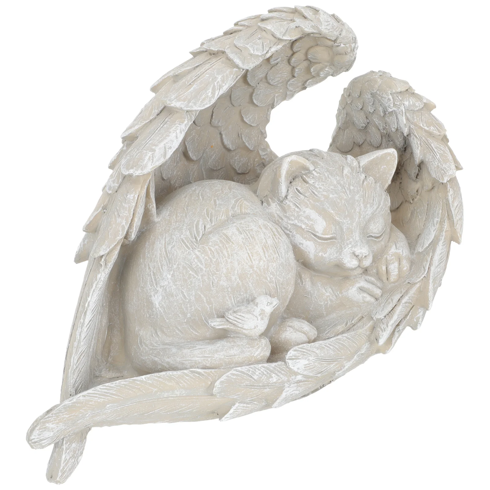 

Спящая кошка, гравировочные статуи, домашний декор, крылья кошки, садовая статуя умершей кошки, полирезиновые уличные статуи