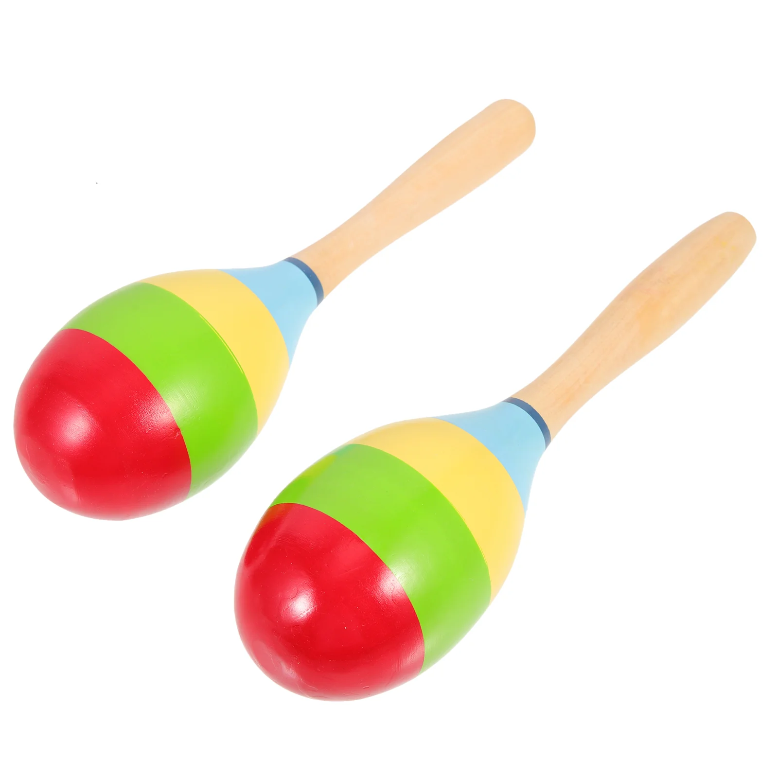 

2 Pcs Baby Music Toy Maracas Performing Sand Hammer Gourd Kids Plaything Cognitive Wooden Educational Hammers Child