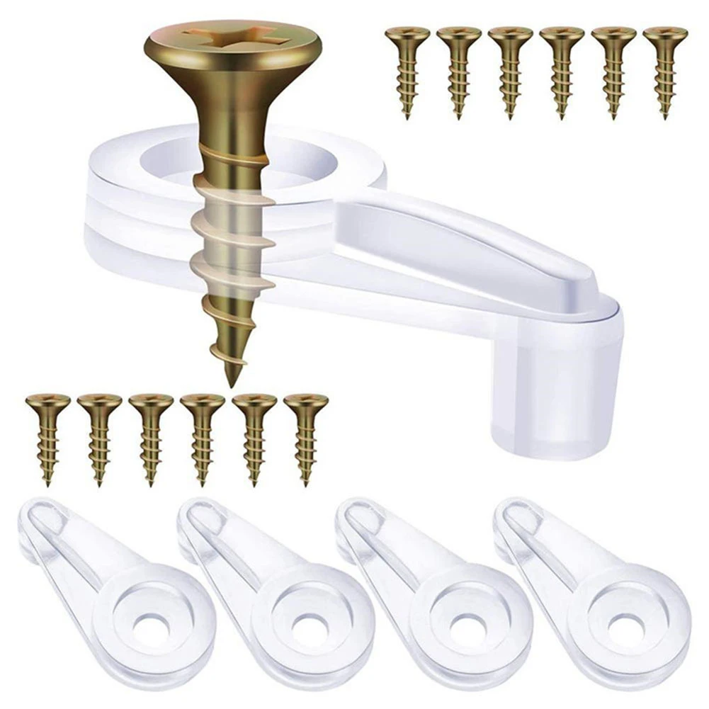 

10/20PC Glass Retainer Clips Glass Door Retainer Clips Plastic Mirror Clips &Screws For Cabinet Door Craft