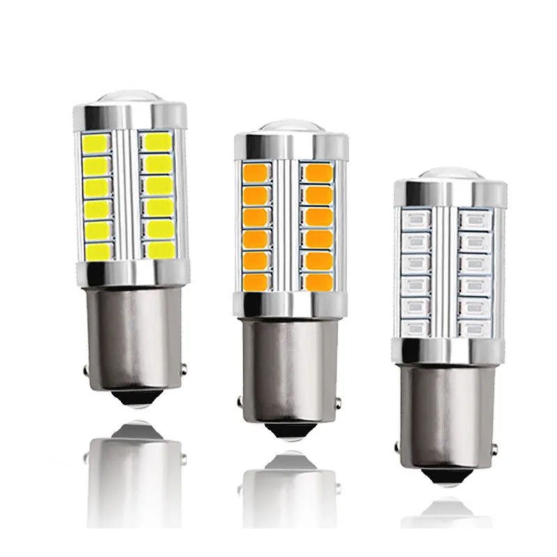 

2 шт. 1156 1157 Светодиодная лампа BA15S P21W 33 светодиодный 5630 5730 SMD Автомобильная задняя лампа стоп-сигналы автомобильная лампа заднего хода 7443 7440 к...