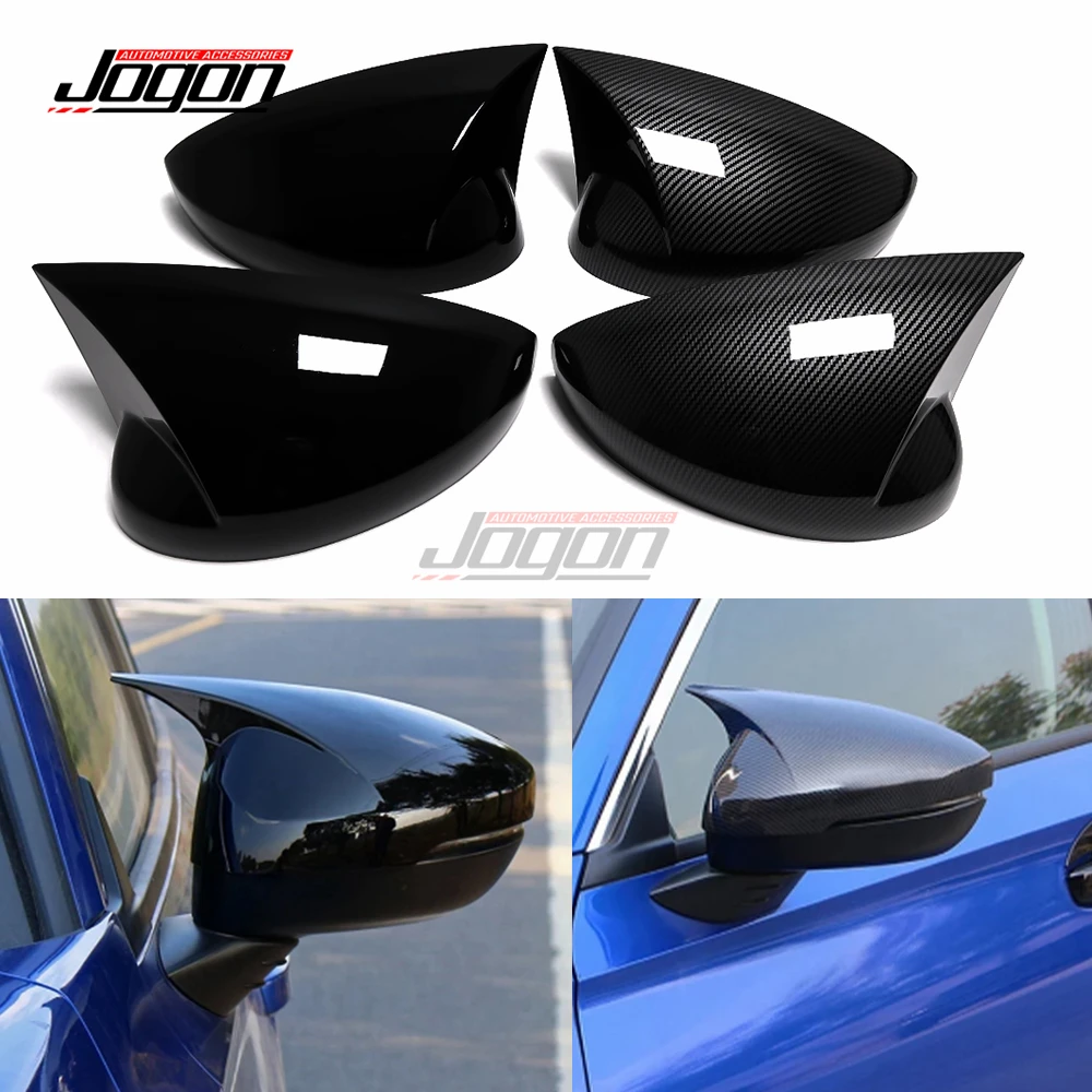 

OX Horn Mirror Covers Plastic Carbon For For Honda Civic 11th 2022 Bright Black Side Wing Rear View Mirror Caps Car Accessories