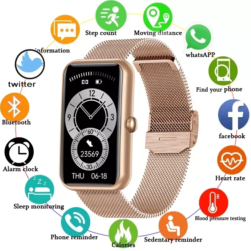 

Smart Watch Women Sport Fitness Tracker Heart Rate Blood Oxygen Monitor Men Smart Band 6 Watches Fit For Huawei IOS Android