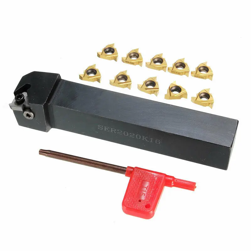

Turning Tool Set SER2020K16 SEL2020K16 CNC Turning Tool Holder Boring Bar with 10Pcs 16ER 16IR Blade Insert Machine Accessories