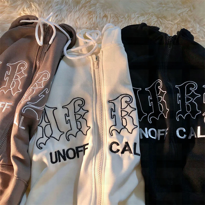 

Letter Embroidery Hoodies Women Harajuku Sweatshirts Vintage Hoodie Loose Casual Streetwear Women Long Sleeve Clothes Tops