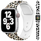 Браслет с леопардовым принтом для Apple Watch, силиконовый ремешок для iWatch Series 7 6 SE 5 4 3 2, 44 40 41 45 38 мм 42 мм