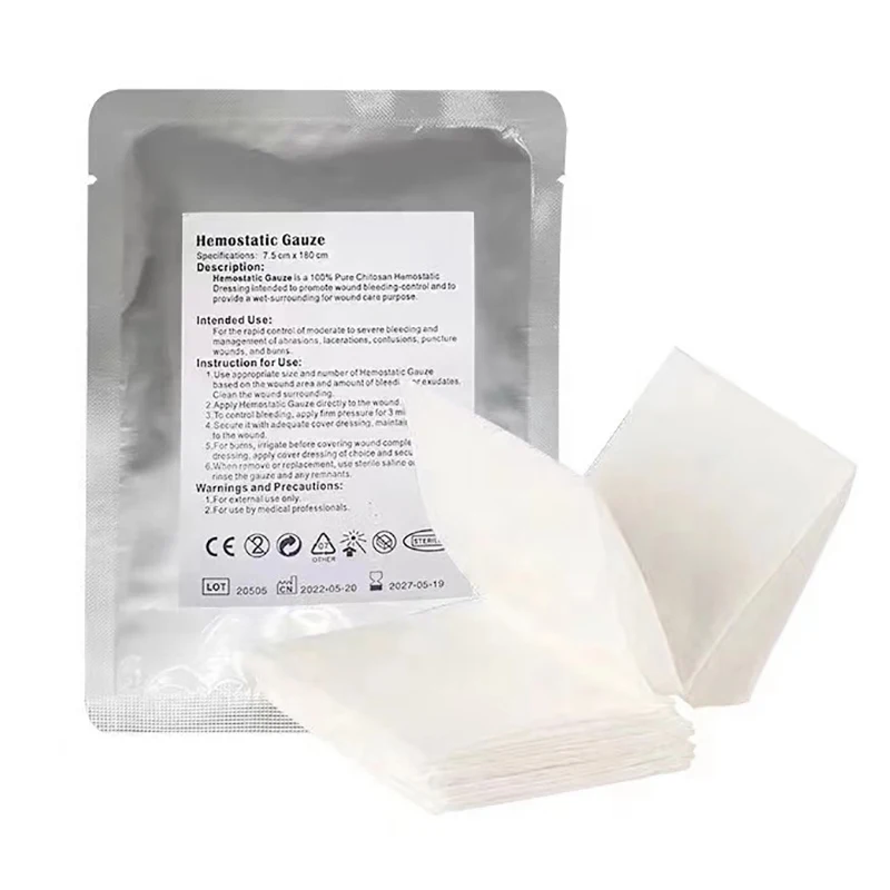 

7.5*180cm 100% Pure Chitosan Gauze Emergency Trauma Tactical Hemostatic Dressings Medical Bandage Care Wound Dressing