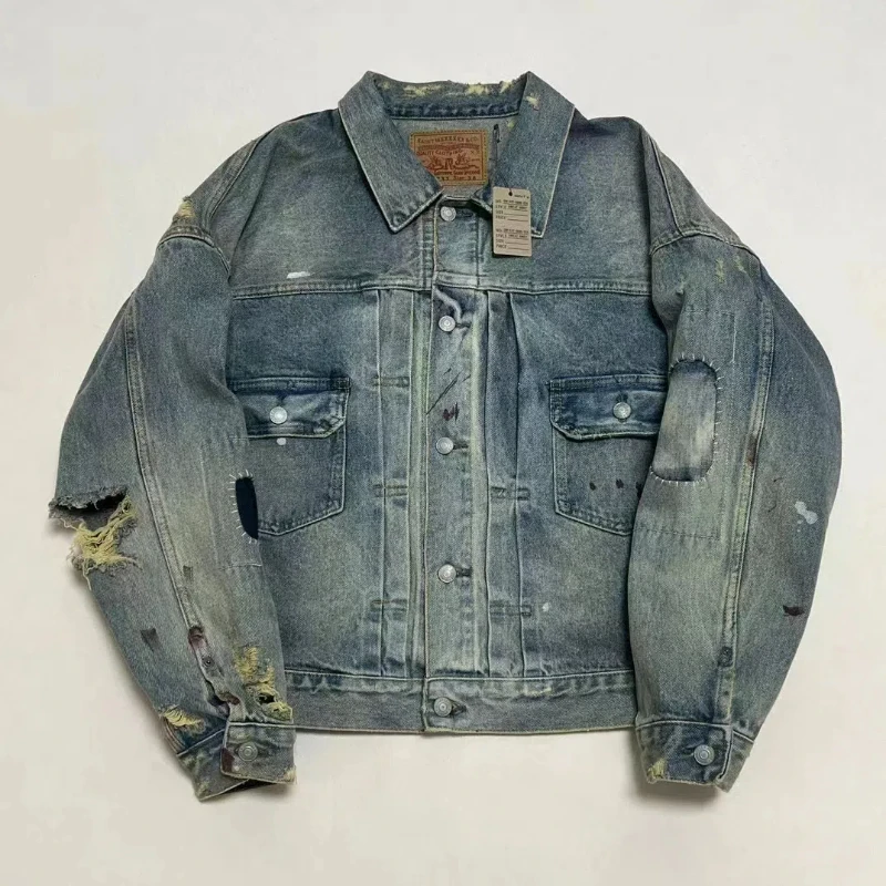 Джинсовая куртка в стиле High Street Saint Michael мужские и женские куртки из плотной ткани