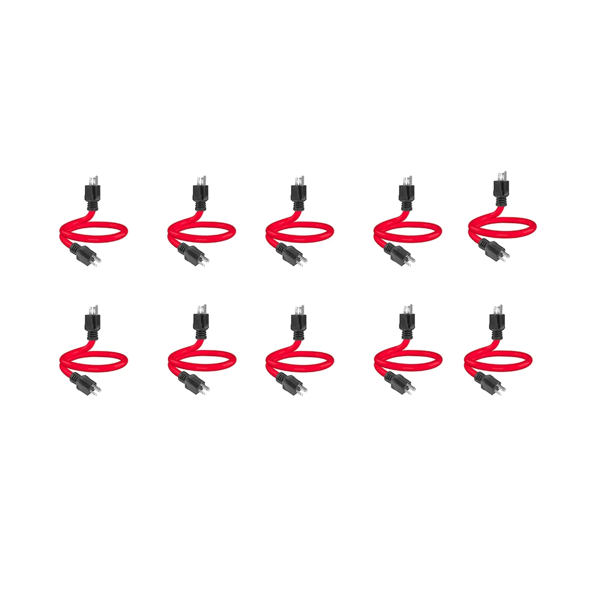 

10 шт. удлинитель с 3 штекерами на обоих концах, кабель адаптера генератора 5-15P для переключателя передачи, 12AWG 125 В (2 фута) (красный)