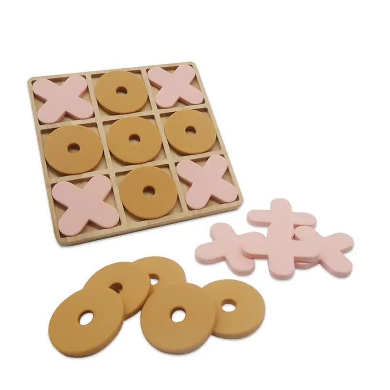 

Silica Gel TicTac Toe Chess Handicrafts Chess Board Wooden Magnetic Folding Chess Board Set TicTacToe Coffee Table Living Room