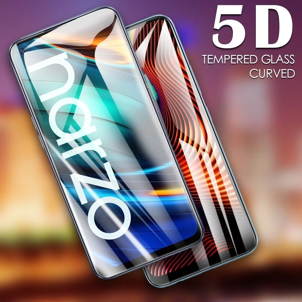 

5D изогнутое закаленное стекло с полным покрытием, Защита экрана для Realme Narzo 50 50i 50A Prime 30A 30 20A 20 Pro 10A 10, закаленная пленка