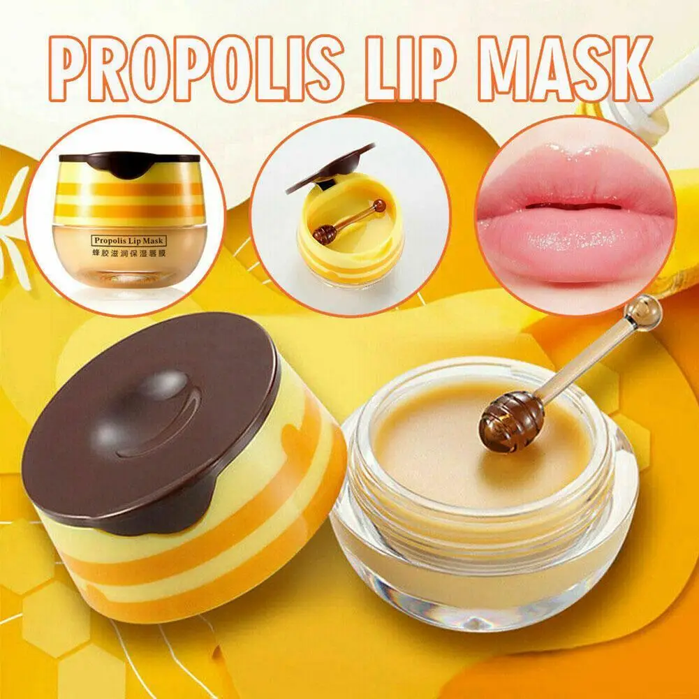 

Honey Lip Balm Moisturizing Propolis Lip Mask Remove With Brush Skin Dead Line Oil Nourishing Lip Reduce Care Lips Y4A1