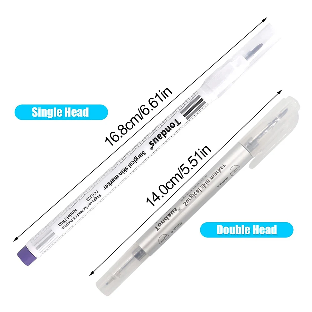 1Pcs Surgical Skin Marker Eyebrow Tattoo Pen Eye Brow Pencil With Measuring Ruler Microblading Permanent Art Makeup Accesories