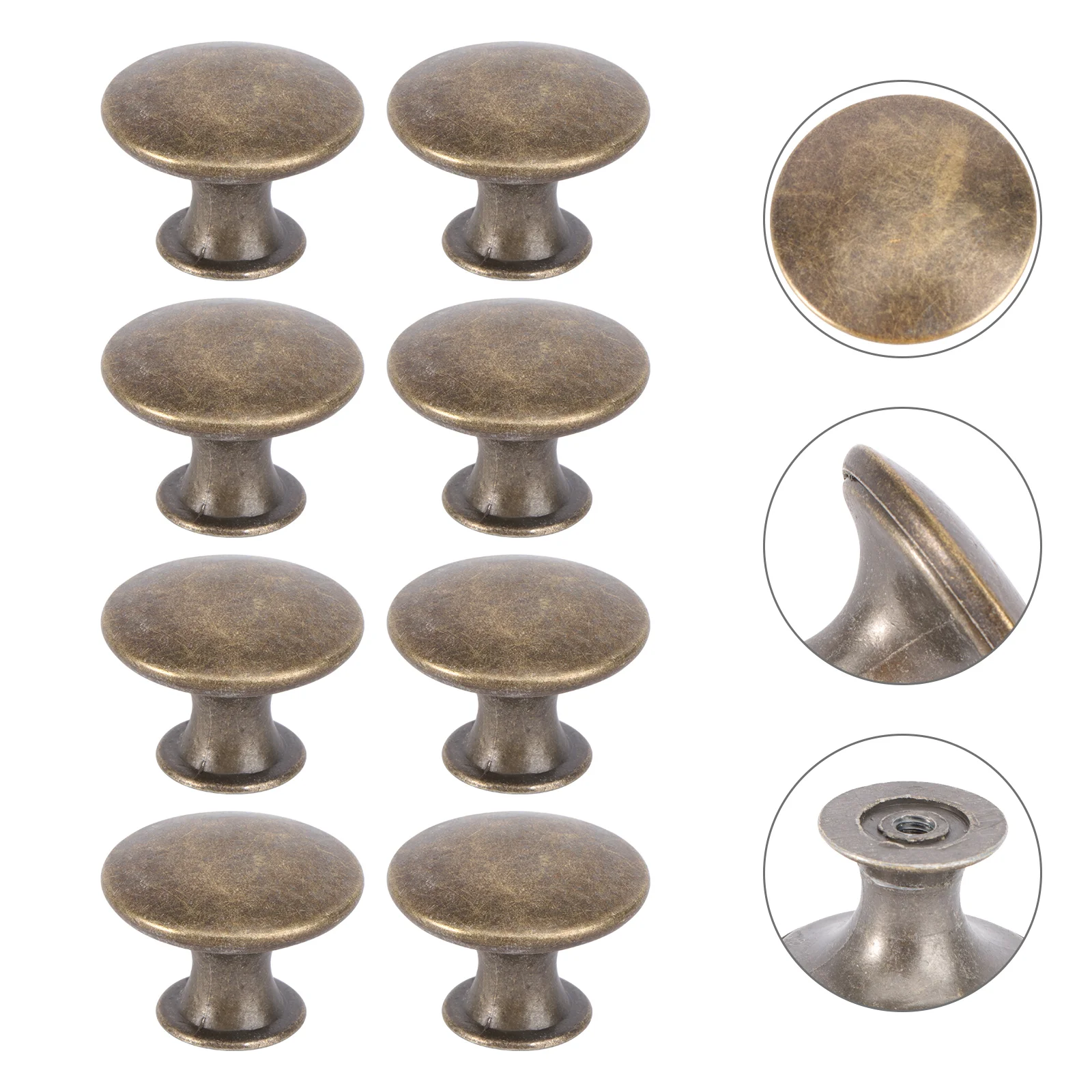 

Knobs Drawer Cabinet Handle Knob Round Brass Door Handles Bronze Dresser Furniture Vintage Kitchen Hole Single Champagne