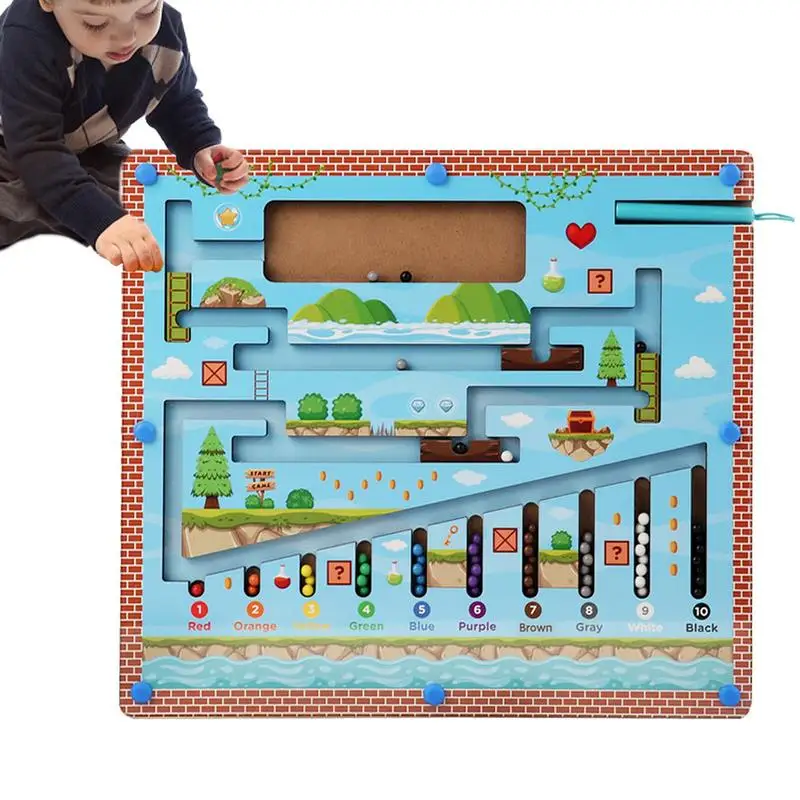 

Магнитная игра-головоломка для малышей, магнитная цветная сортировочная доска-лабиринт для детей старше 3 лет, детские игрушки для взаимодействия