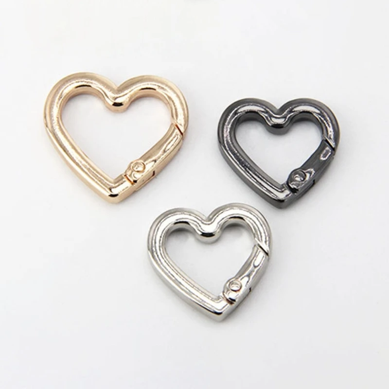 10 шт. пружинные застежки в форме сердца цинковые сплавы пружинный карабин зажим