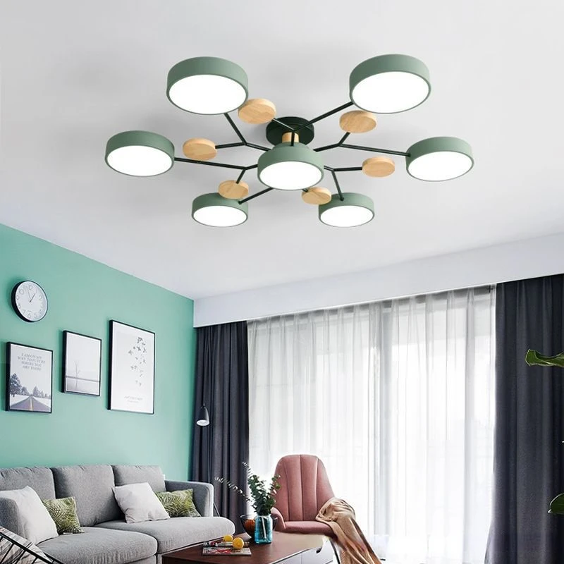 

Nordic living room pendant lamp Modern simple Japanese bedroom study ceiling lamp Creative personality Macaron ceiling lamp