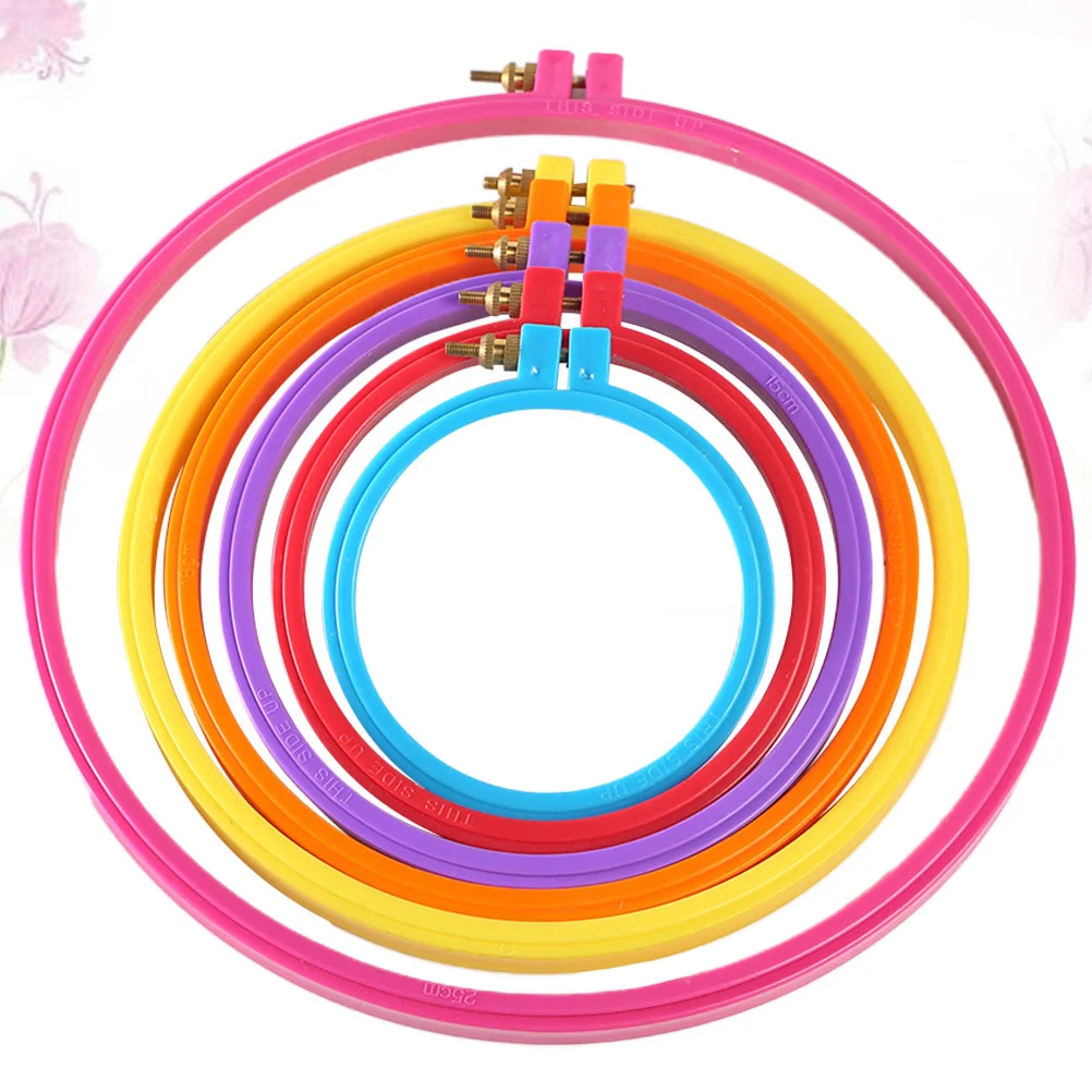 6 шт. пластиковая круглая рамка для вышивки регулируемая вышивка крестиком