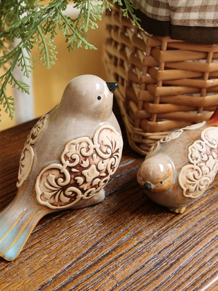 Керамическая рельефная птица, украшение для дома, ретро ностальгическое украшение для сада, двора, ресторана, персонализированные украшени...