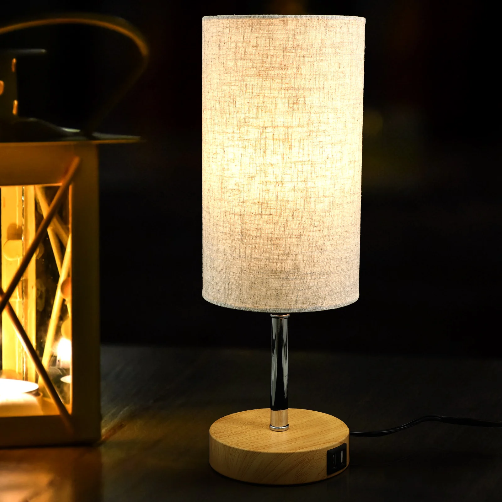 Сенсорная настольная лампа с регулируемой яркостью тканевый абажур настольные