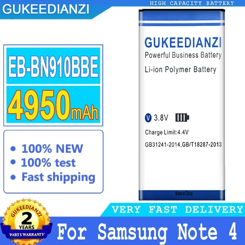 Аккумулятор на 4950 мА · ч для Samsung Galaxy Note 4 N910 EB-BN910BBE мобильный телефон N910H N910A N910C N910F