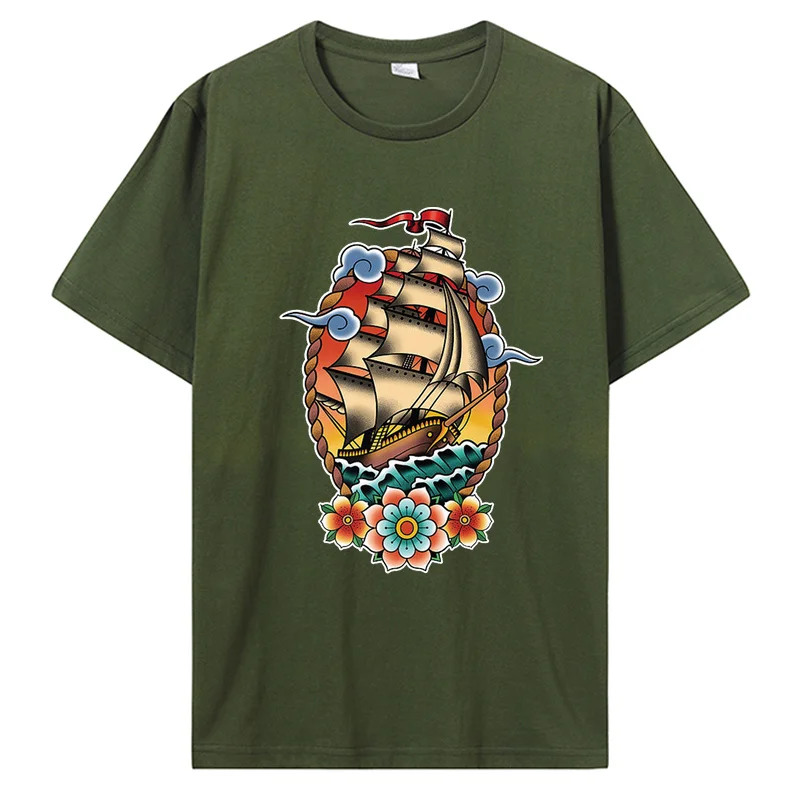 Футболка мужская хлопковая в стиле ретро Классическая американская машинка для