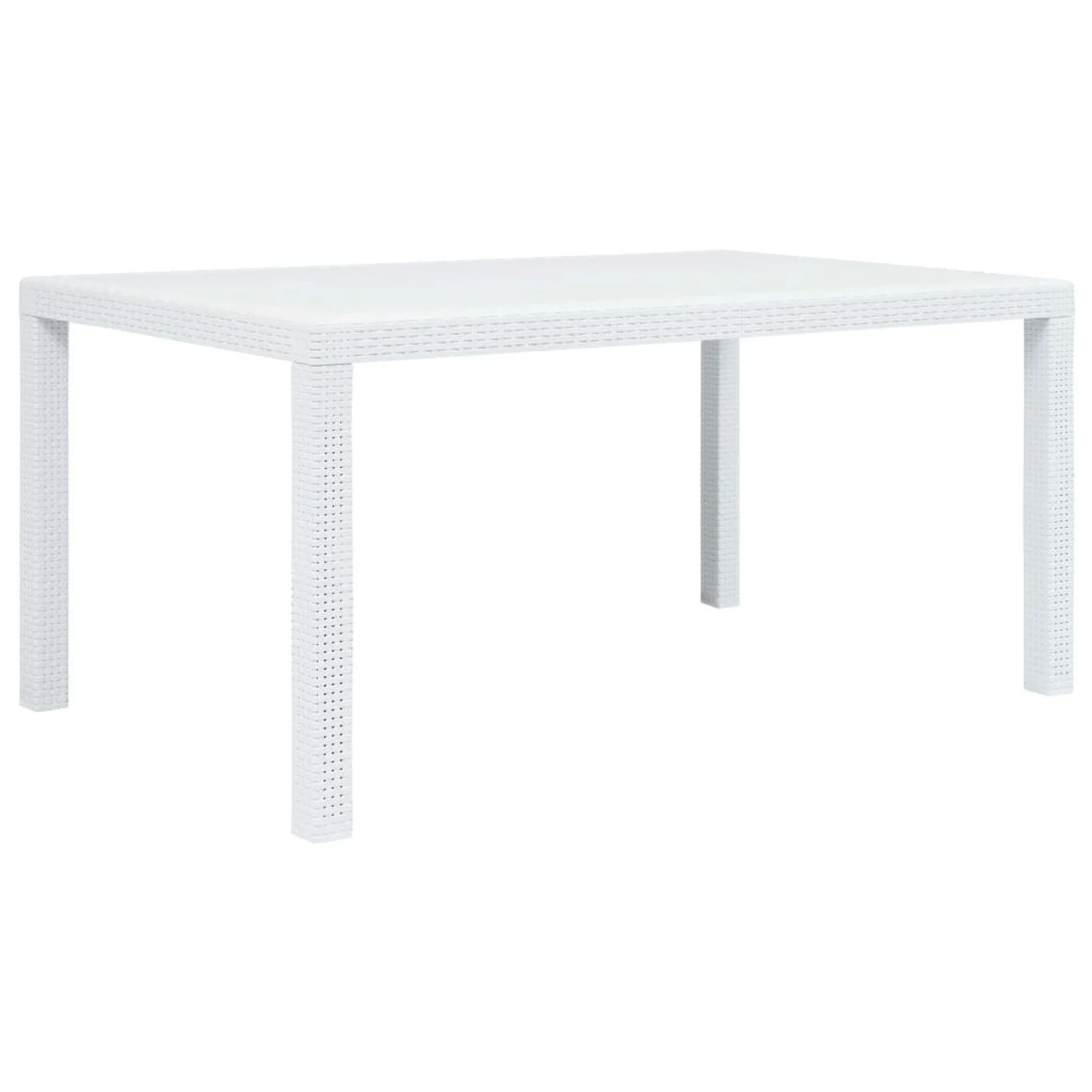 

Garden Table White 59"x35.4"x28.3" Plastic Rattan Look