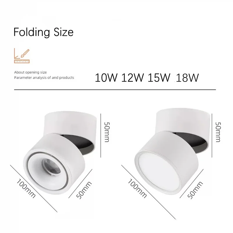 Дешево 2022 новый стиль, антибликовый Диммируемый светодиодный светильник с поверхностным креплением, вращающийся вниз светильник 20W15W10W7W Epistar, точе...