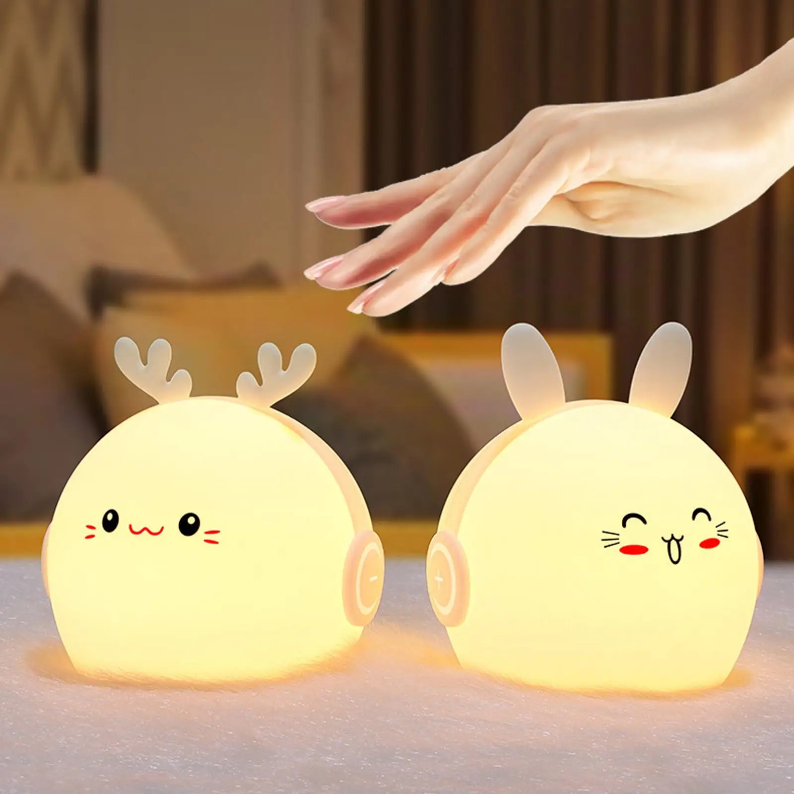 

Silicone Night Light Tap Control Table Lamp Bedside Lamp for Kids Bedroom