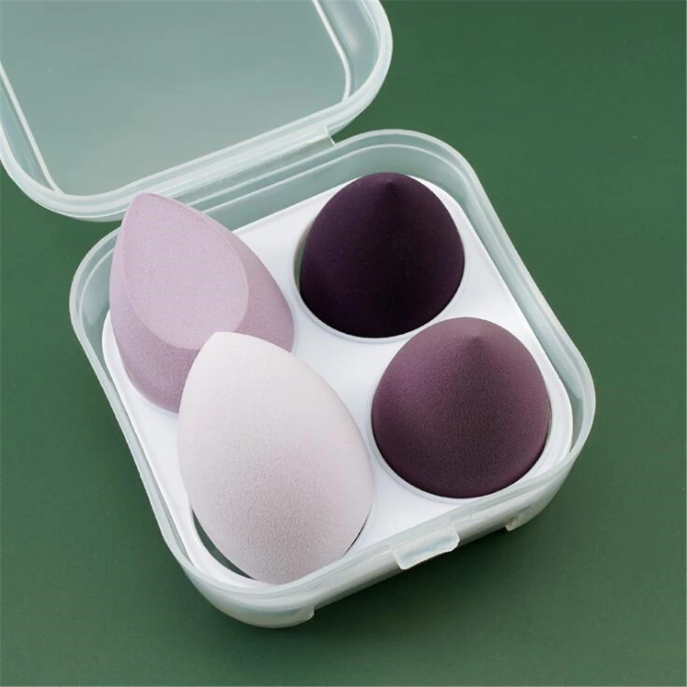 4pcs Powder Foundation Blender Makeup Puff Cosmetic Sponge with Storage Box Women Make Up Sponge Kit Beauty Tools Accessorie