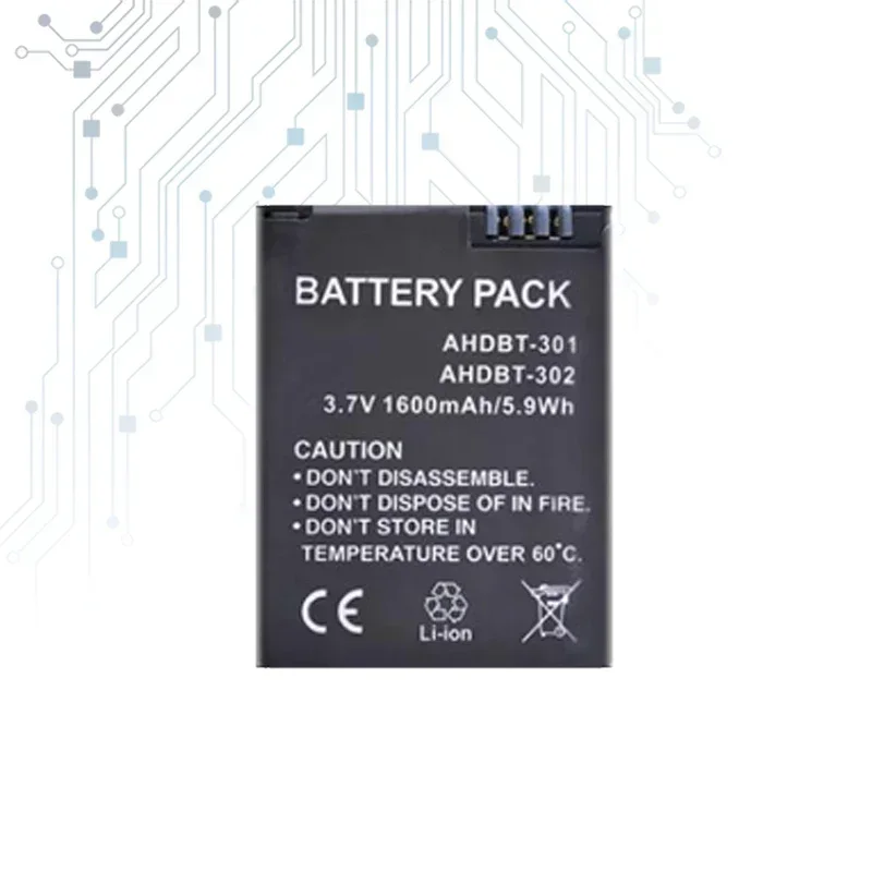 Сменный аккумулятор емкостью 1600 мАч для GoPro AHDBT-201/301 Hero 3 3+ AHDBT-301