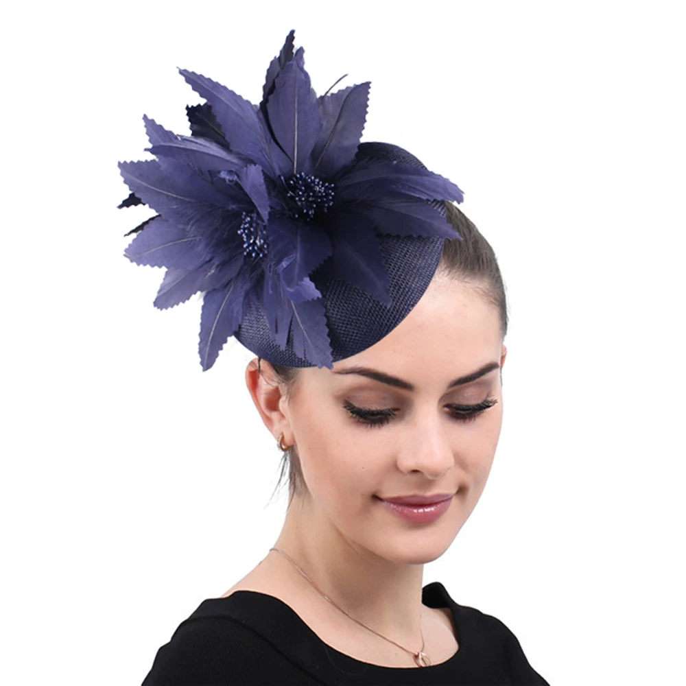 Элегантная шляпа-волшебница красивая шляпа с перьями и цветами женские