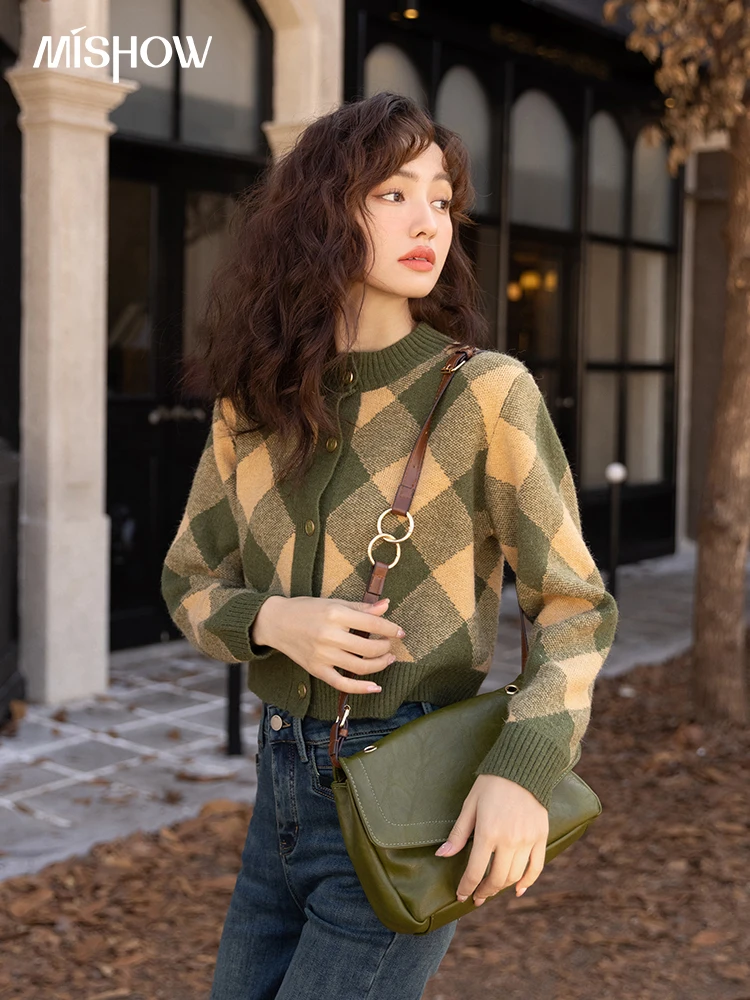 

MISHOW Women's Sweater Cardigan Autumn Winter 2022 Three-dimensional Flower Soft Waxy Woman Clothes Warm Knitting Top MXB38Z0917