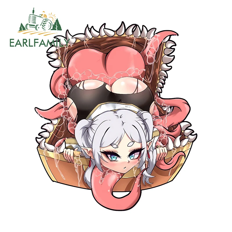 

EARLFAMILY 13 см X 11,2 см для Frieren Sexy Treasure автомобильные мультипликационные наклейки модные наклейки Автомобильная этикетка декор для лобового стекла автомобиля