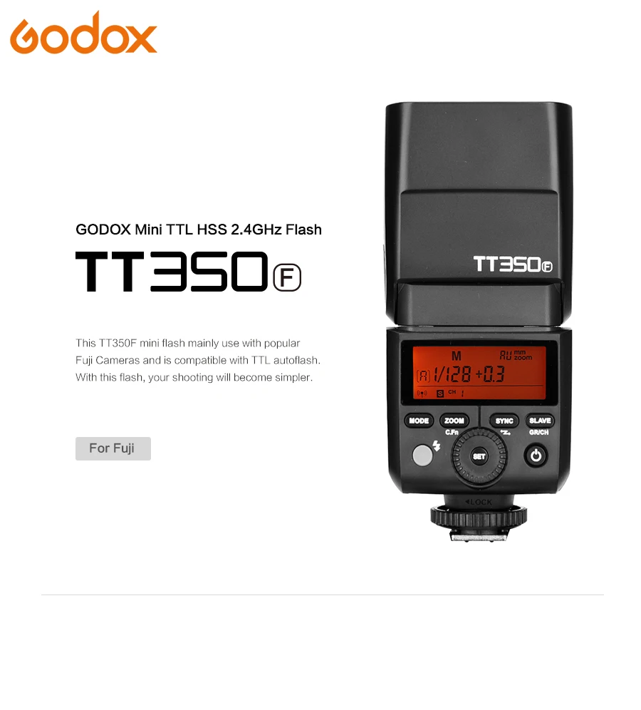 Godox TT350F Mini Speedlite TTL HSS GN36 высокая скорость 1/8000S 2,4G для фотоаппарата Fujifilm Flash для Fuji