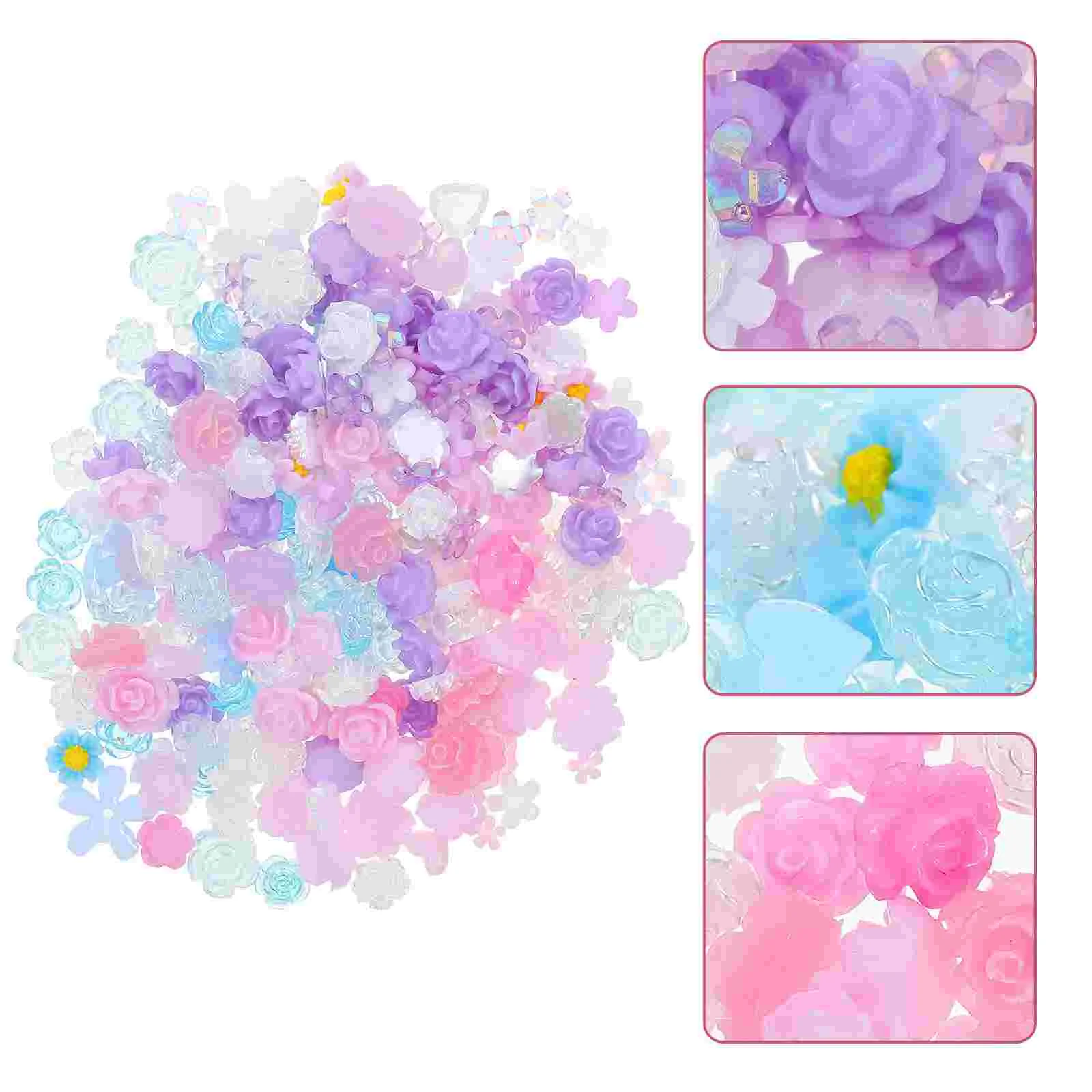 

Beads Nail Rose Flower Charms Case Manicure Clay Buttons Petalflatback Accessories3D Rosary Sequins Diy Resin Making
