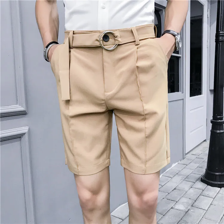 

Summer New Men's British Style Suit Shorts Men's Solid Color Slim Business Casual Shorts Fashion Suit Shorts Trousers Male