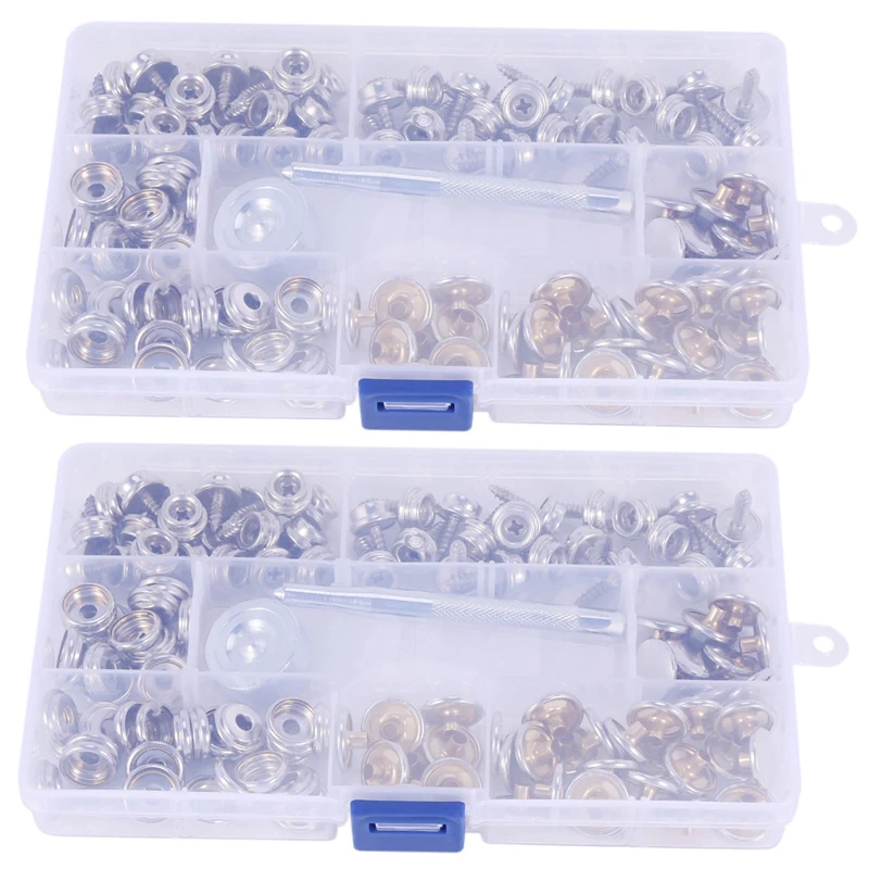 

240-Pieces Stainless Steel Marine Grade Canvas and Upholstery Boat Cover Snap Button Fastener Kit