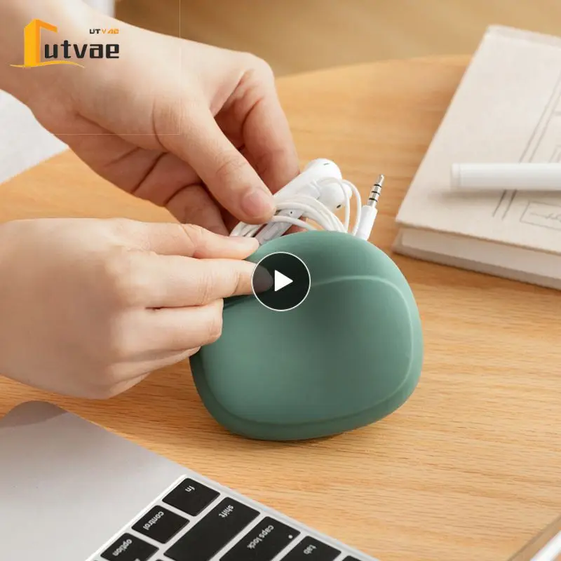 

Portable Storage Bag Simple Stylish Mobile Phone Data Cable Finishing Bag Silicone Earphone Storage Box Small Object Storage Bag