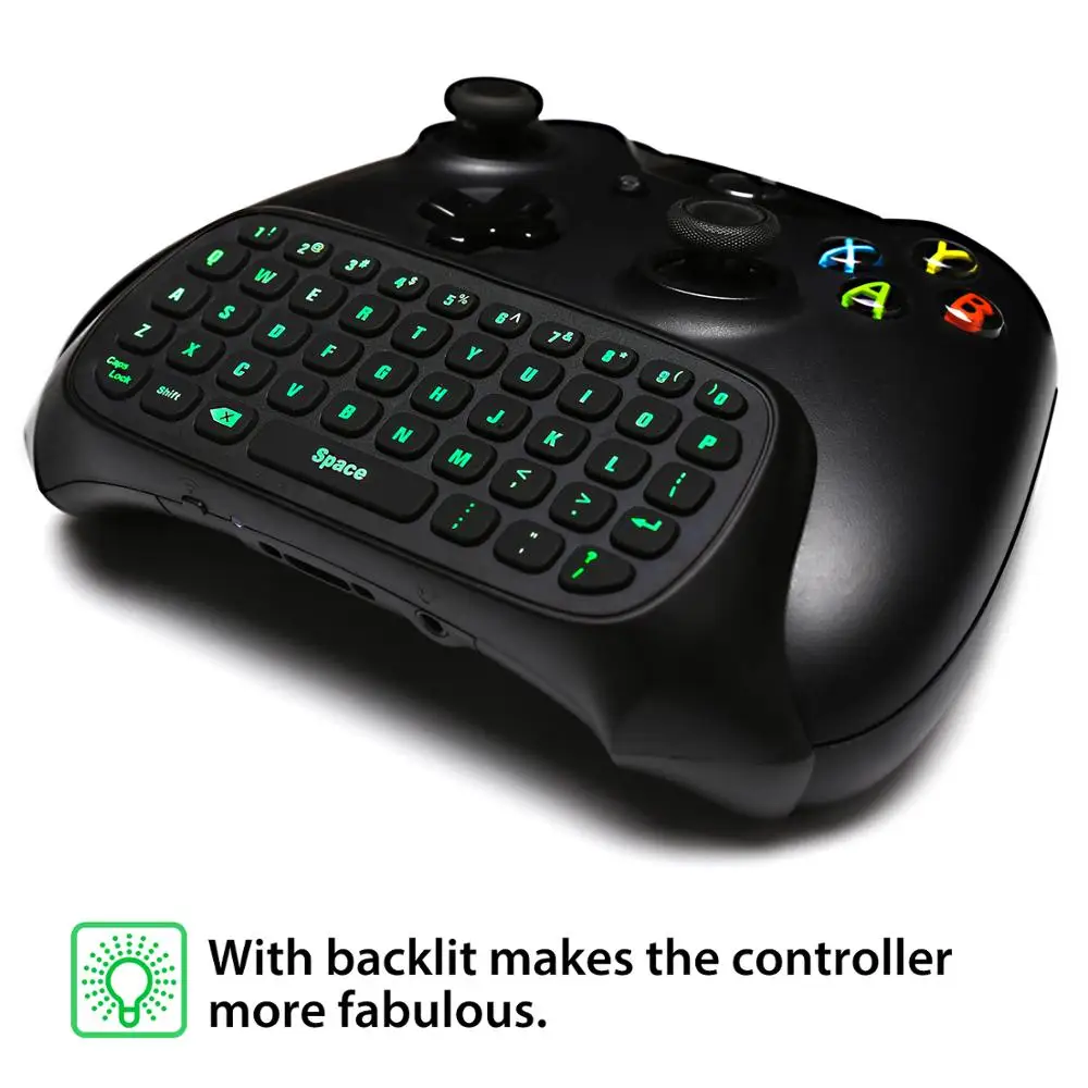 

Мини-клавиатура MoKo Xbox One с зеленой подсветкой, беспроводной приемник 2,4 ГГц, клавиатура для сообщений и игр, с гарнитурой и аудио