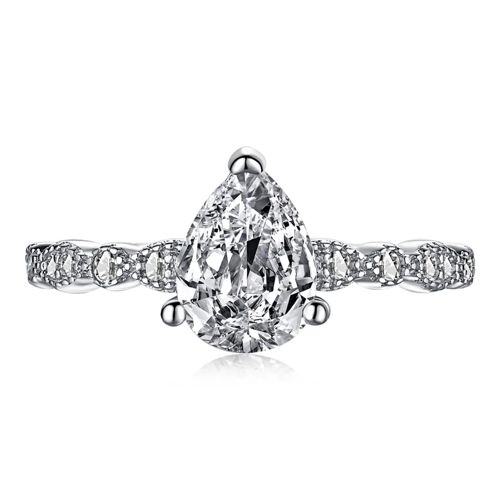 

Женское кольцо из серебра 925 пробы с подвеской в виде Капли сердца