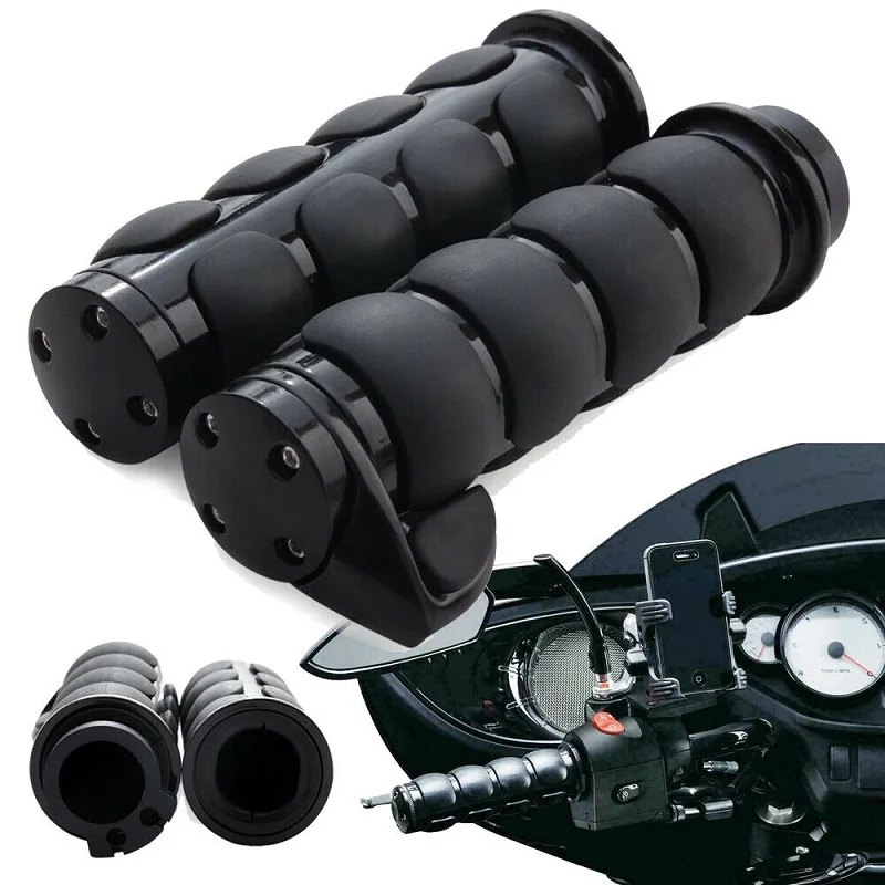 Мотоциклетные хромированные рукоятки 1 дюйм подходят для Harley Dyna Sportster Cruiser Мягкий