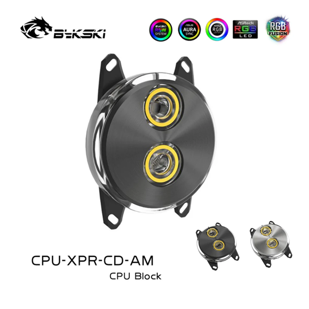 

Bykski CPU-XPR-CD-AM CPU Water Cooling Block For Ryzen3/5/7/ThreadRippe RGB/RBW Lighting CD Pattern System Microwaterway I7