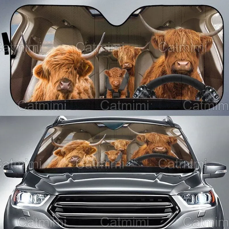 

Cow Car Sun Shade, Car Accessories, Car Decoration, Cow Sun Shade, Cow Gift MCL252006J02STYLE FOR CAR