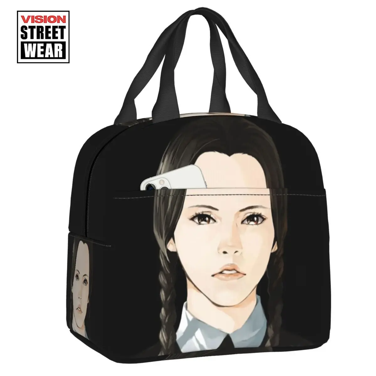 

2023 New Wednesday Addams Lunch Boxes Waterproof Horror TV Thermal Cooler Food Insulated Lunch Bag Kids School Children