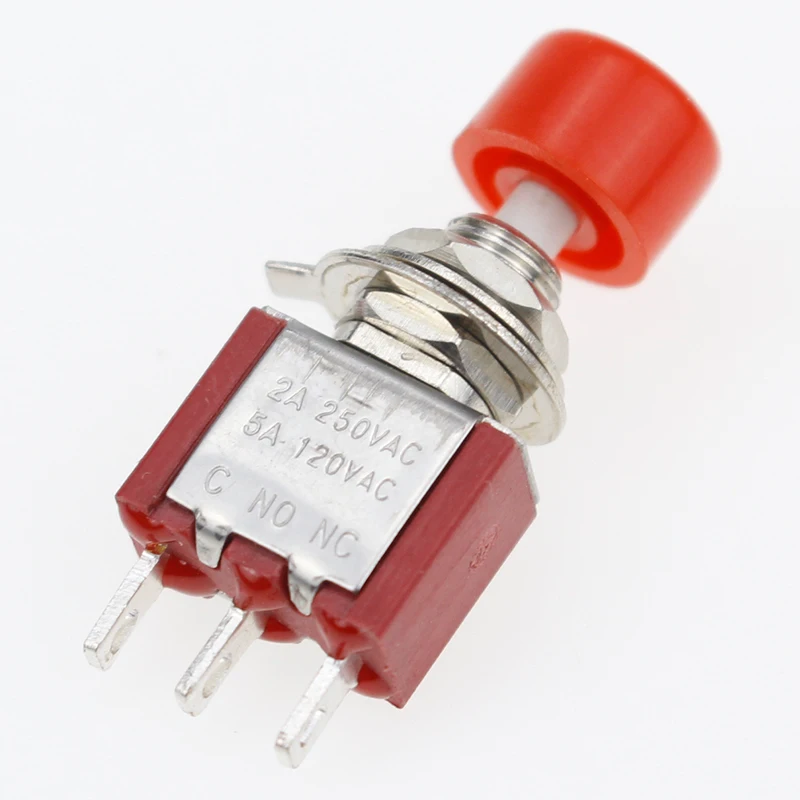 5Pcs 3Pin C-NO-NC 6mm Mini Momentary Automatic return Push Button Switch ON-(ON) 2A 250VAC/5A 120VAC Toggle Switches - купить по