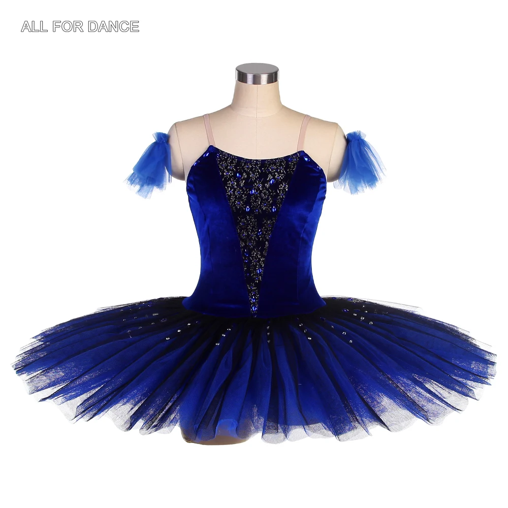 

BLL540 Navy Blue Velvet Bodice Pre-professional Ballet Tutu Girls & Women Stage Performance Dance Costume Pancake Tutu