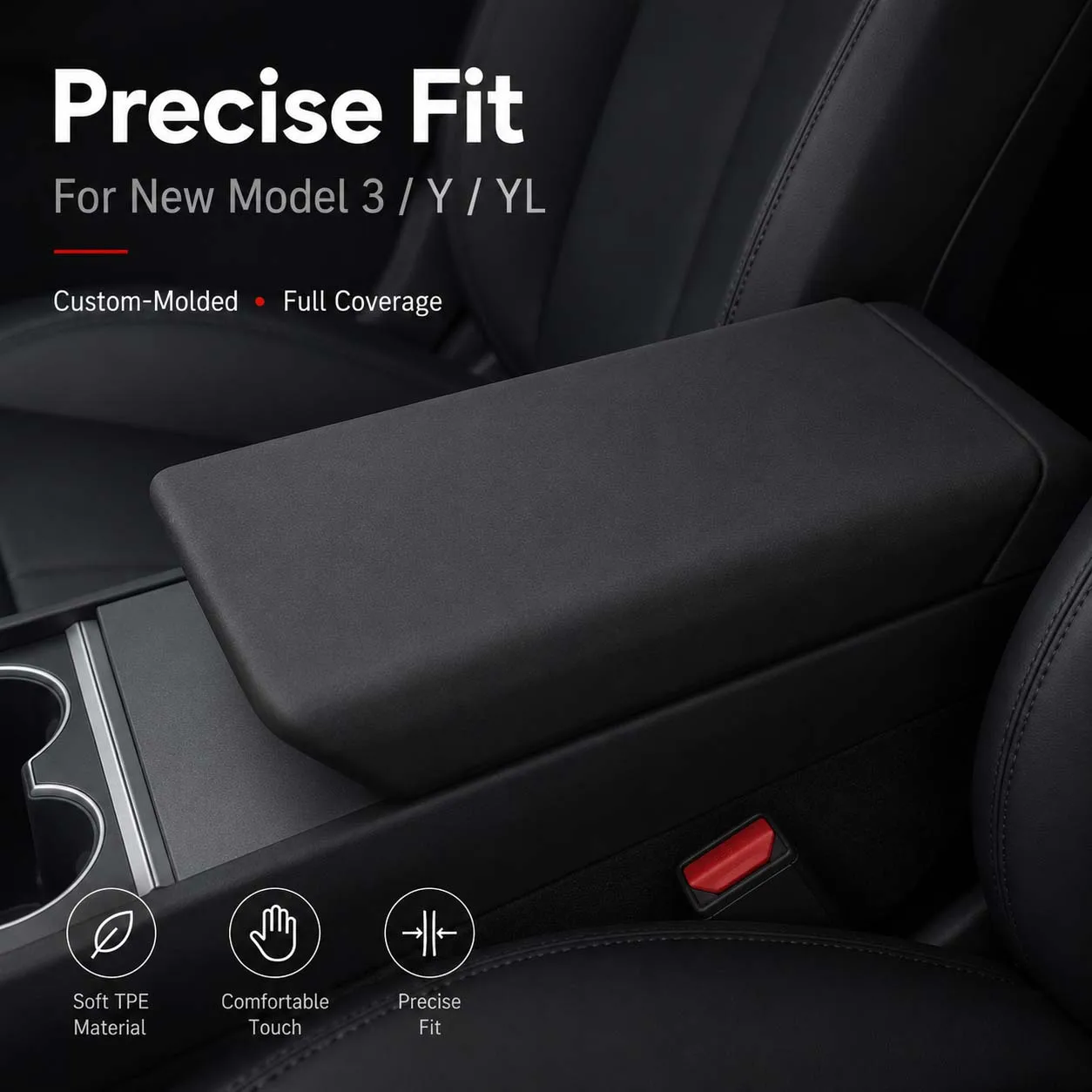 Фото Новая накладка на центральную консоль для Tesla Model 3/Y/YL из TPE: мягкая, устойчивая к царапинам, легко устанавливаемая защитная накладка для интерьера автомобиля №2
