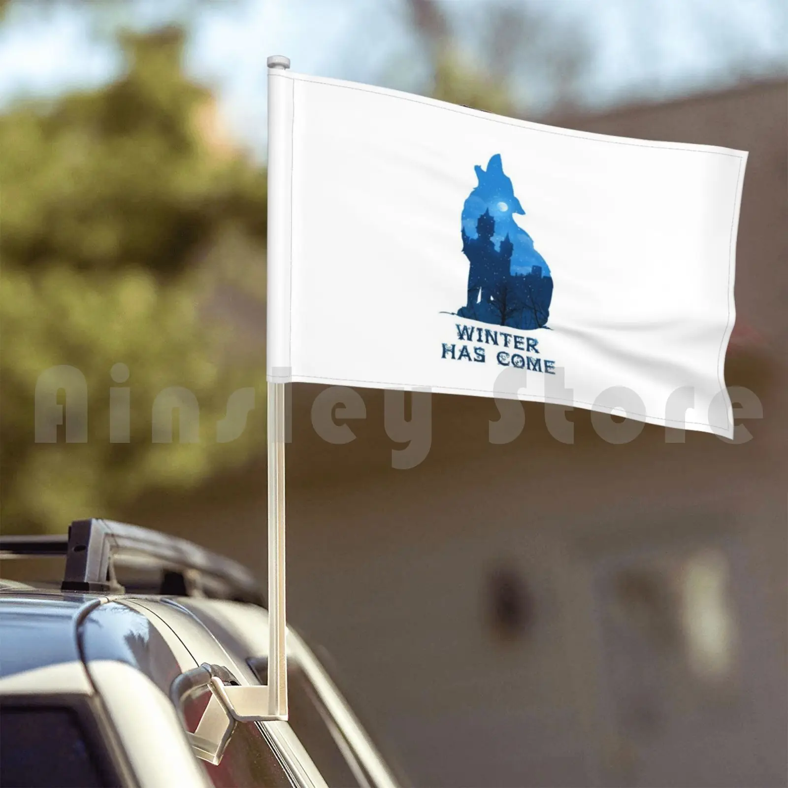 Зима пришла уличный декор флаг автомобиля Фэнтезийный винтажный меч лед огонь